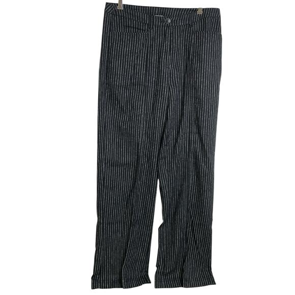 Sundance Anover Wide Leg Linen Pants Size 6 Black White Relaxed Trousers Casual - Picture 1 of 6